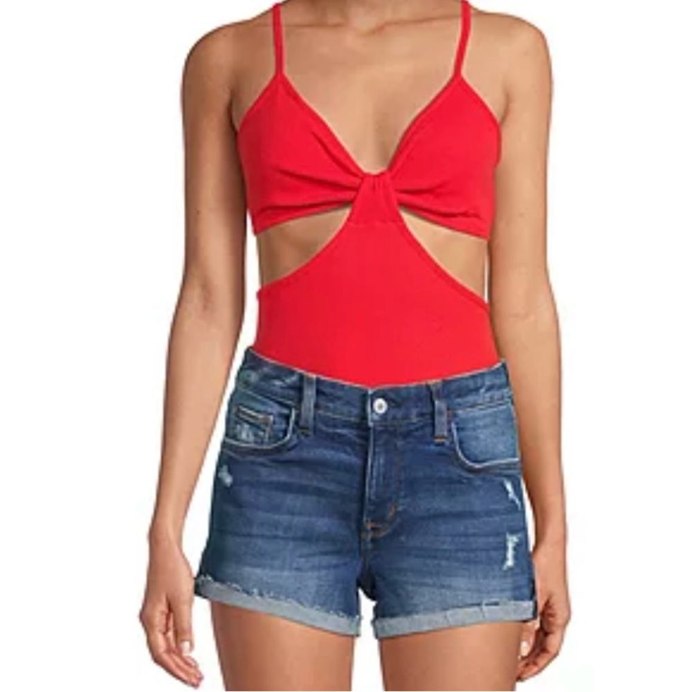 LOT of 12 XS S ML Sexy red cutout bodysuit NWT ribbed
